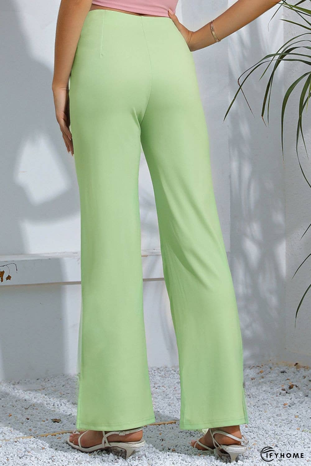 Slit High-Rise Flare Pants | IFYHOME