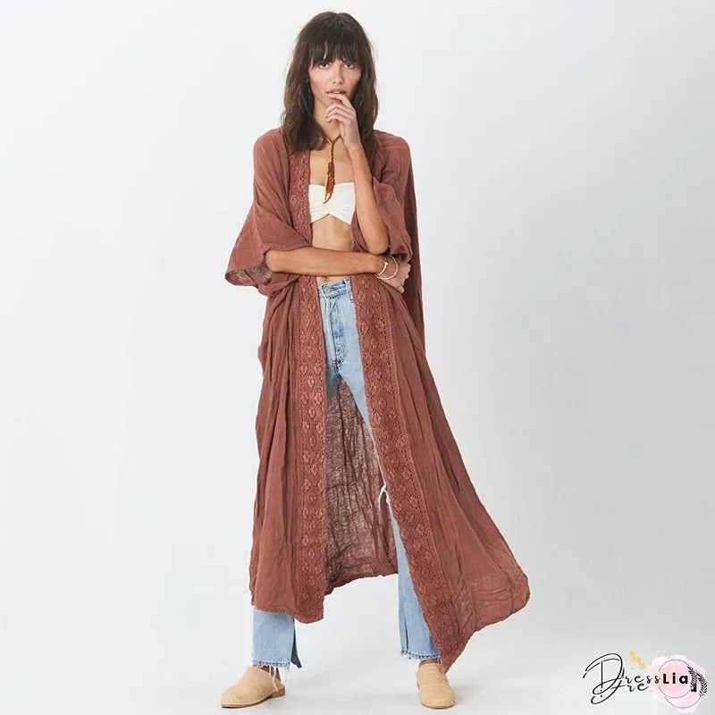 2025 New Women's Beach Cover Ups Long Kimono, Lightweight Sun Protective Swimwear Wrap, Loose Plus Size See Through Sheer Bathing Suit Outdoor Jacket, Swim Coverup Dress For Vacation, Pool, Swim Coverup Women, Swimsuit Coverup For Women