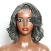 Bob Salt & Pepper Glueless Wave Wig