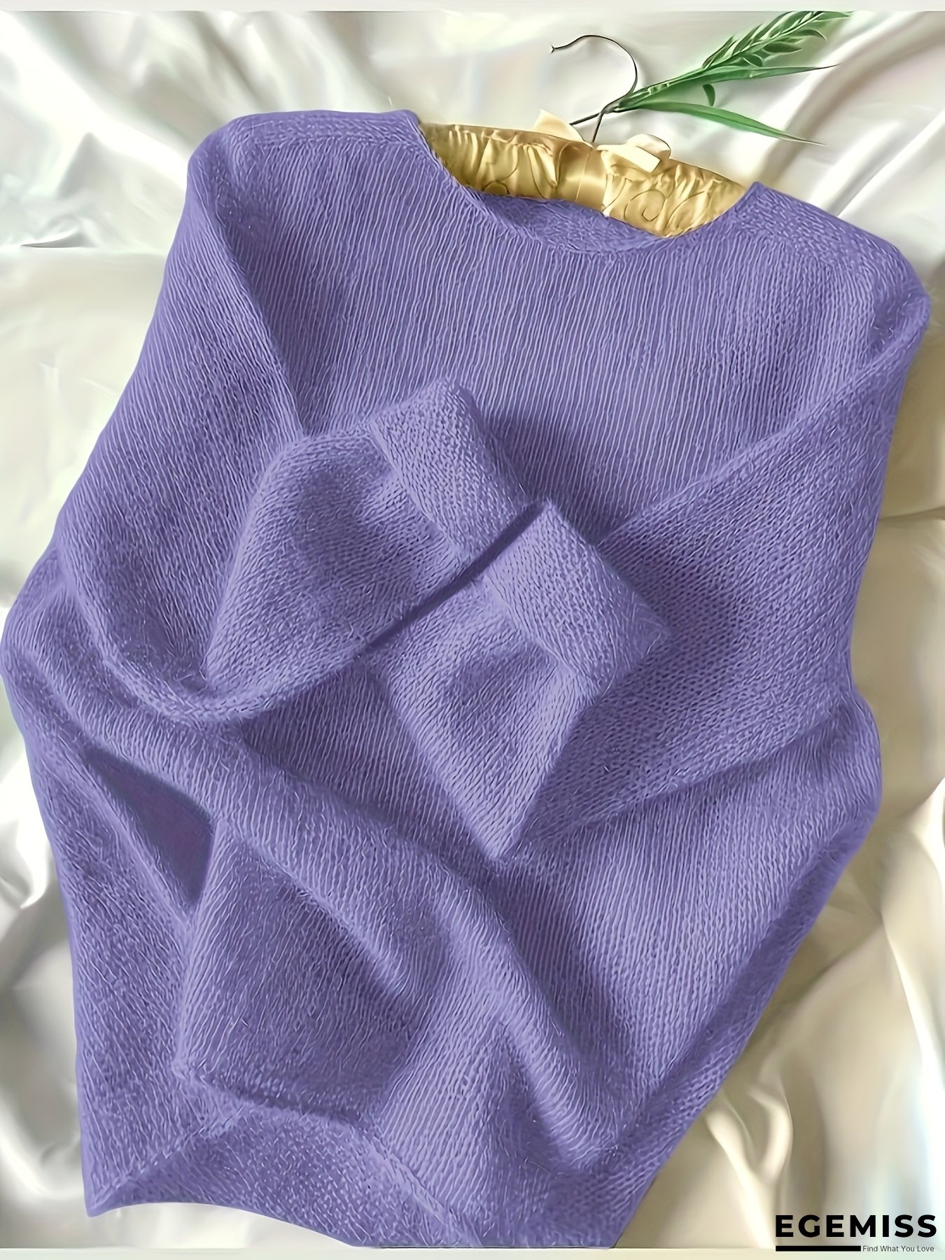 DJ0714003 Autumn-Winter New Soft Green Round Neck Pullover Sweater Retro Fresh Spring Casual Top | EGEMISS