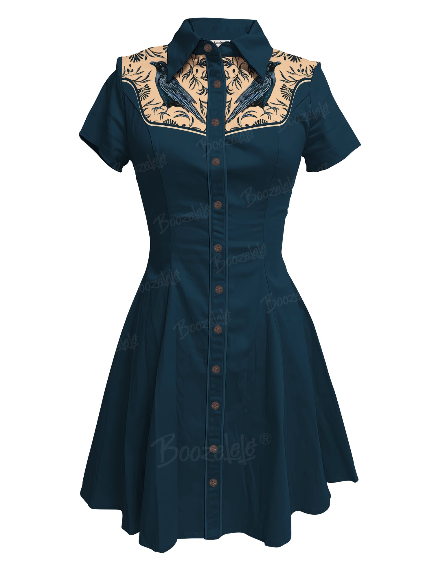 Bird And Flowers - 100% Cotton Dress