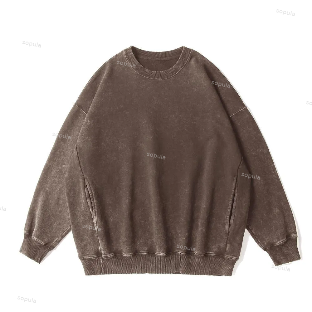 Sopula Vintage Essential Oversized Acid Washed Sweatshirts