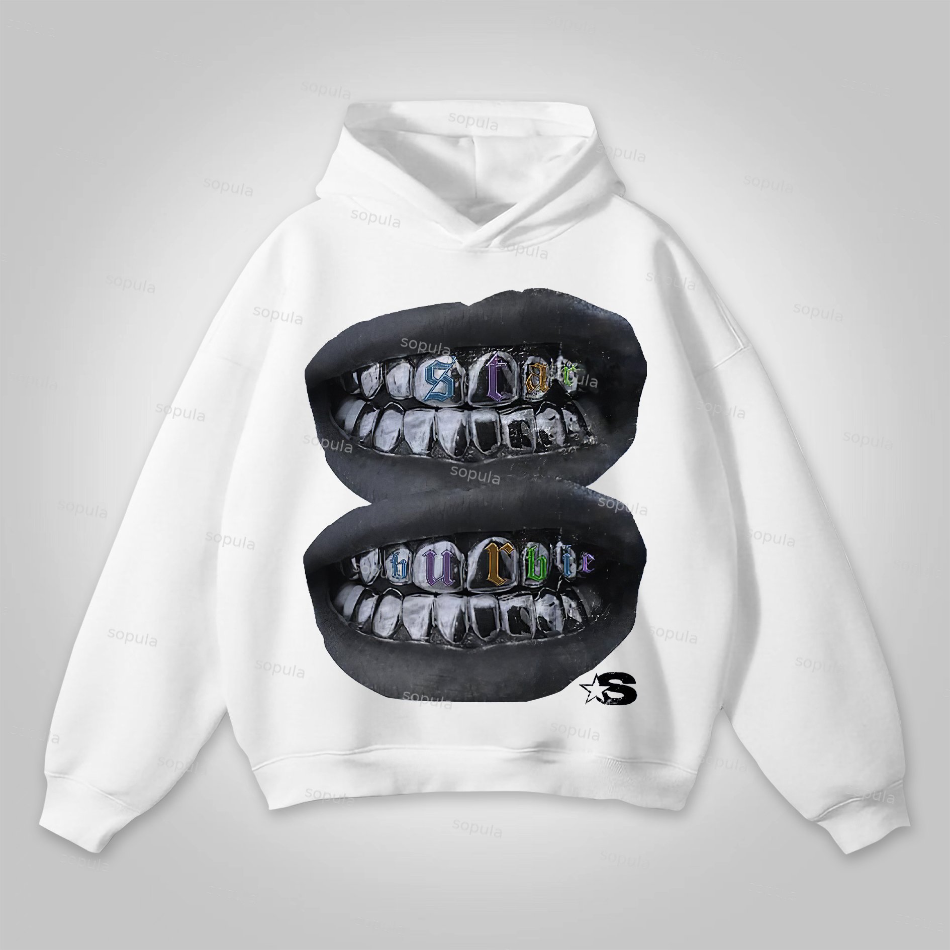 Sopula Vintage Loose Lip Fashion Graphic Hoodie