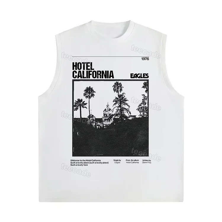 Teecade Teecade Eagles Band Hotel California Poster Tank Top