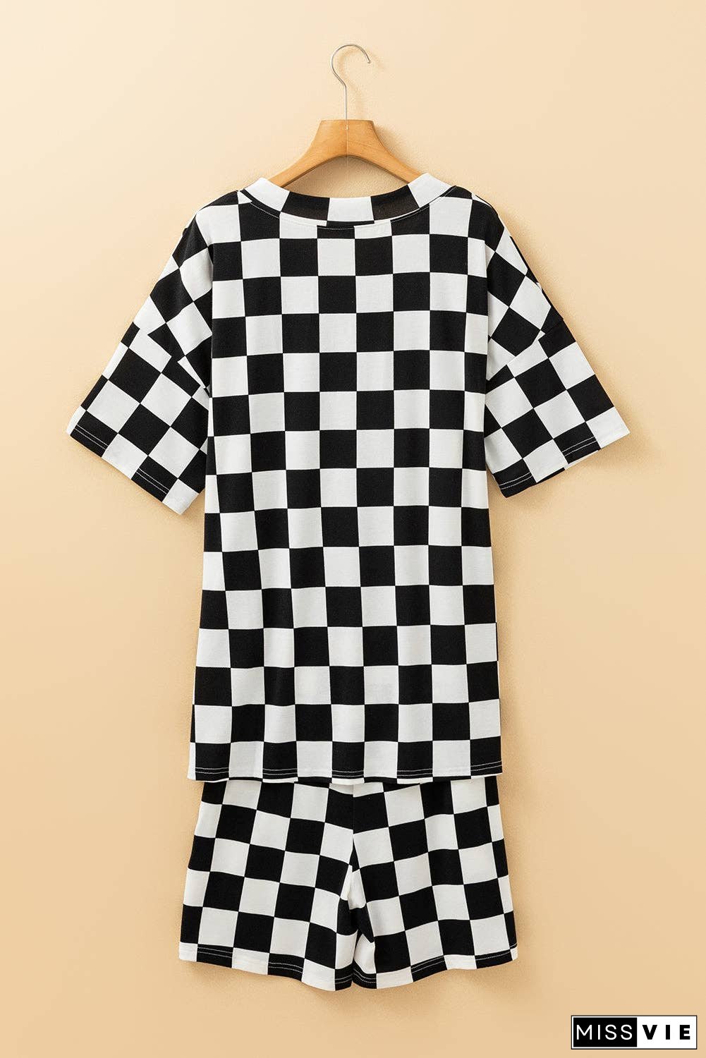 Checker Tee and Shorts Lounge Set