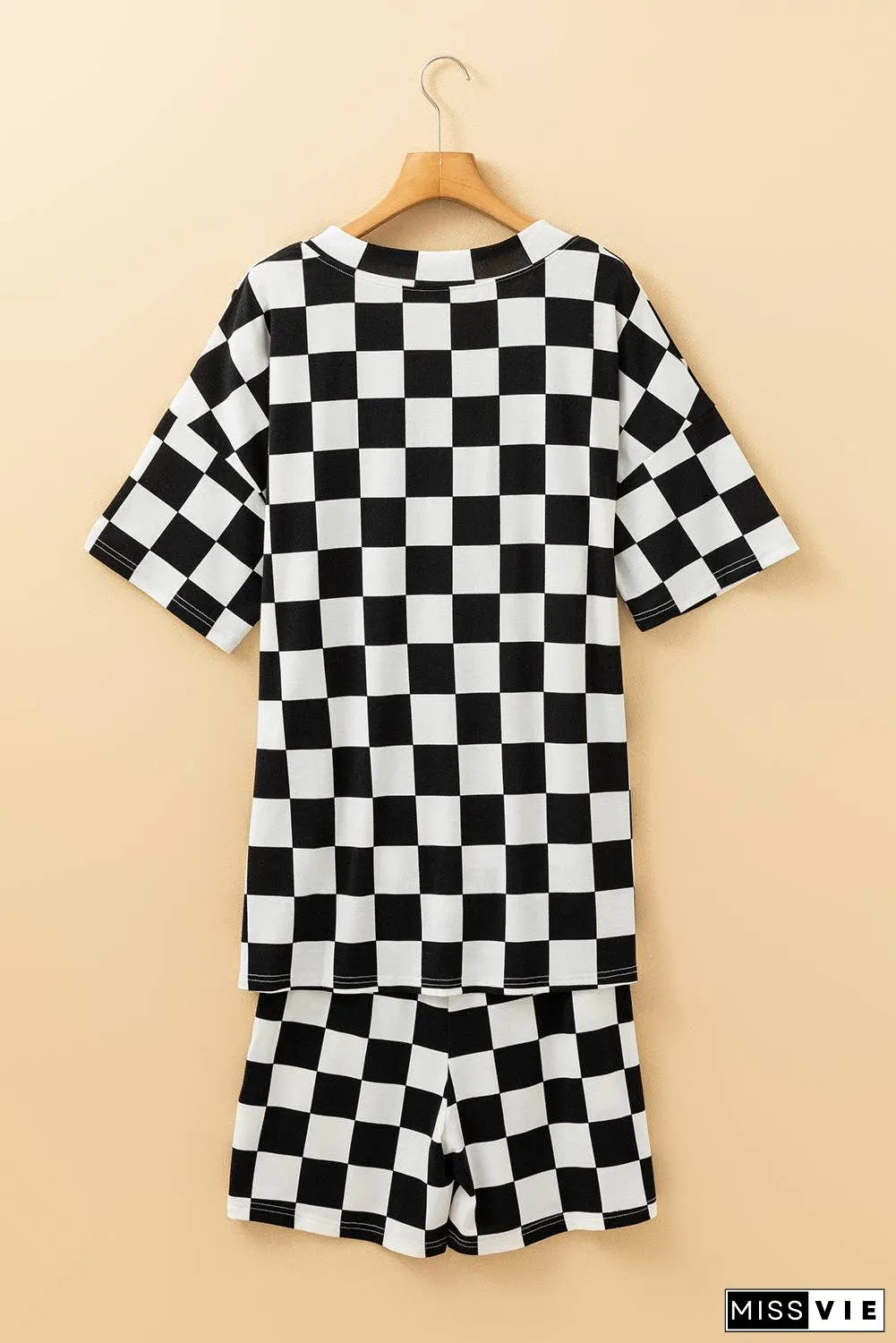 Checker Tee and Shorts Lounge Set