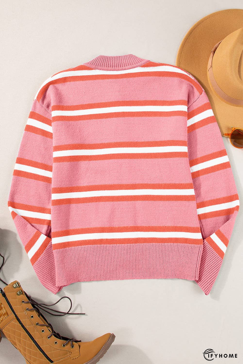 Stripe Drop Shoulder Buttons Cardigan Sweater | IFYHOME