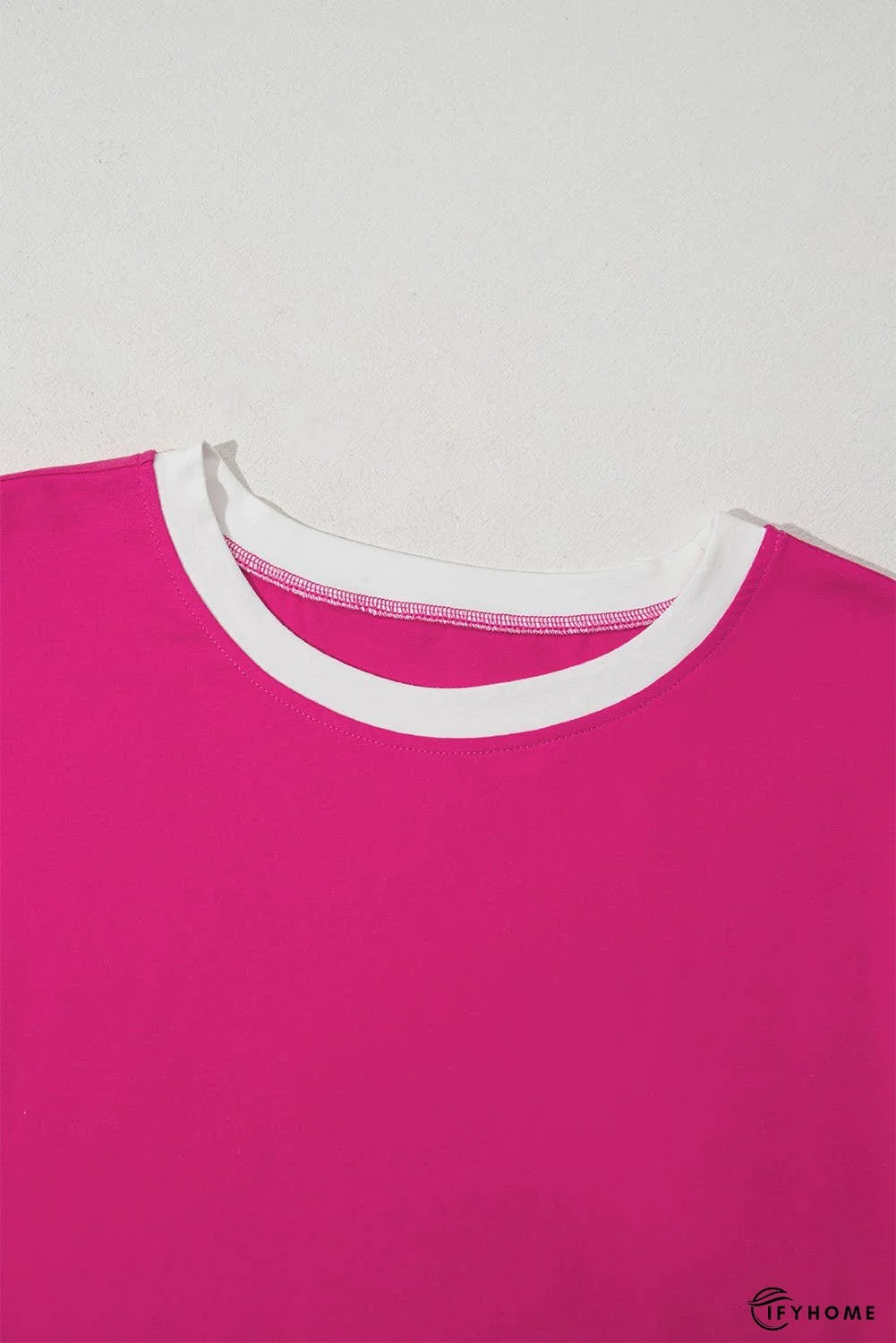 Color Block Patchwork Side Slits Loose Fit T Shirt | IFYHOME