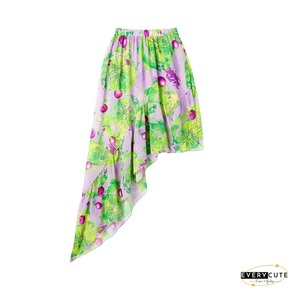 Floral Print One Piece Swimwear with Cover Y154