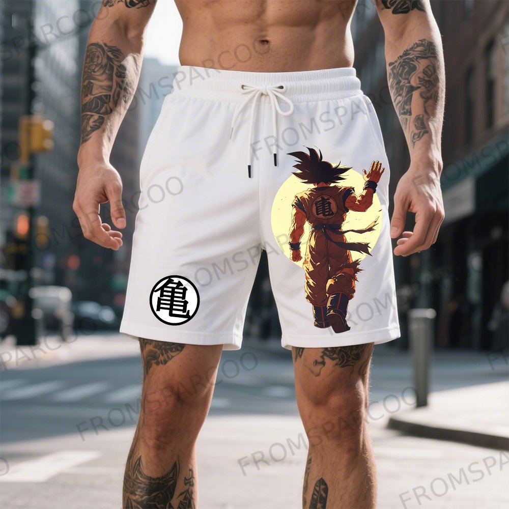 Men's Casual Cotton Dragon Ball Anime Printed Shorts