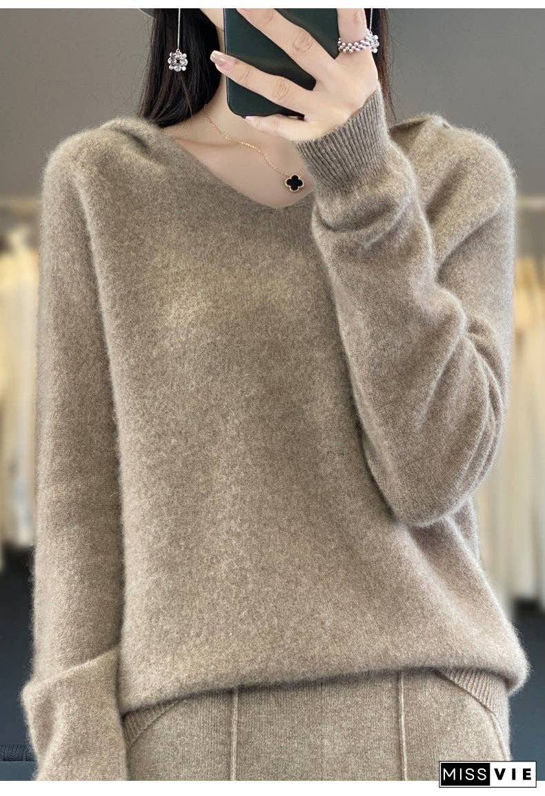 Literary Cashmere Hooded Sweatshirt