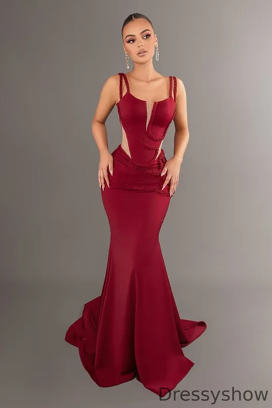 princess polly baby blue dress Burgundy Mermaid Lace Sequins Prom Dress Formal Wear Dresses fg6922 –  formalgowns main image 0