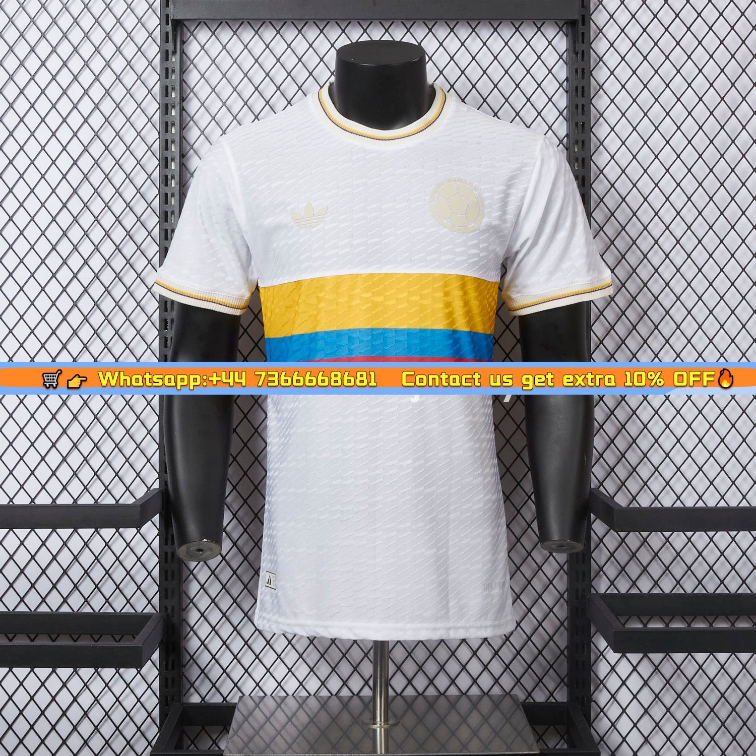 Colombia 2024 100th Anniversary Jersey with Jacquard Fabric - Player Version