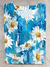 Unisex Water Painting Daisy Print Round Neck Short Sleeve T-Shirt