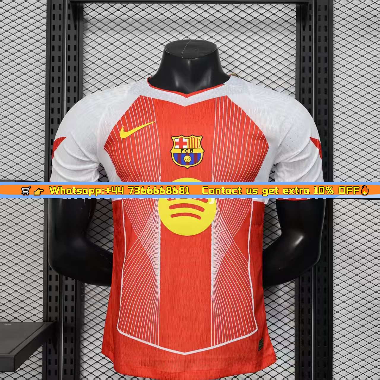 B.A.R.S.A 25-26 Red & White Big LOGO Special Jersey - Player Version