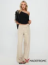 Boxie Mid Rise Wide Leg Jeans Cream
