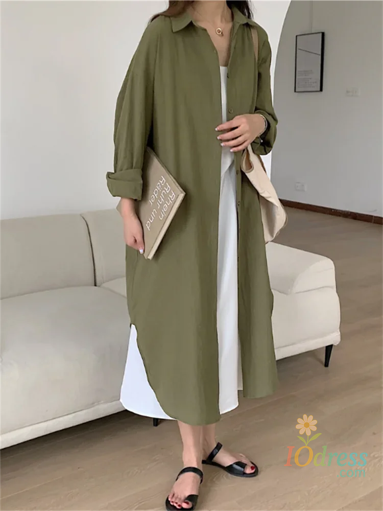 IO Dress S-2XL Summer Shirt Dress Evening Vintage Dress Party Oversize Long Cotton Beach Women Dresses Robe Vestido Vestidos Para Mujer IO Dress