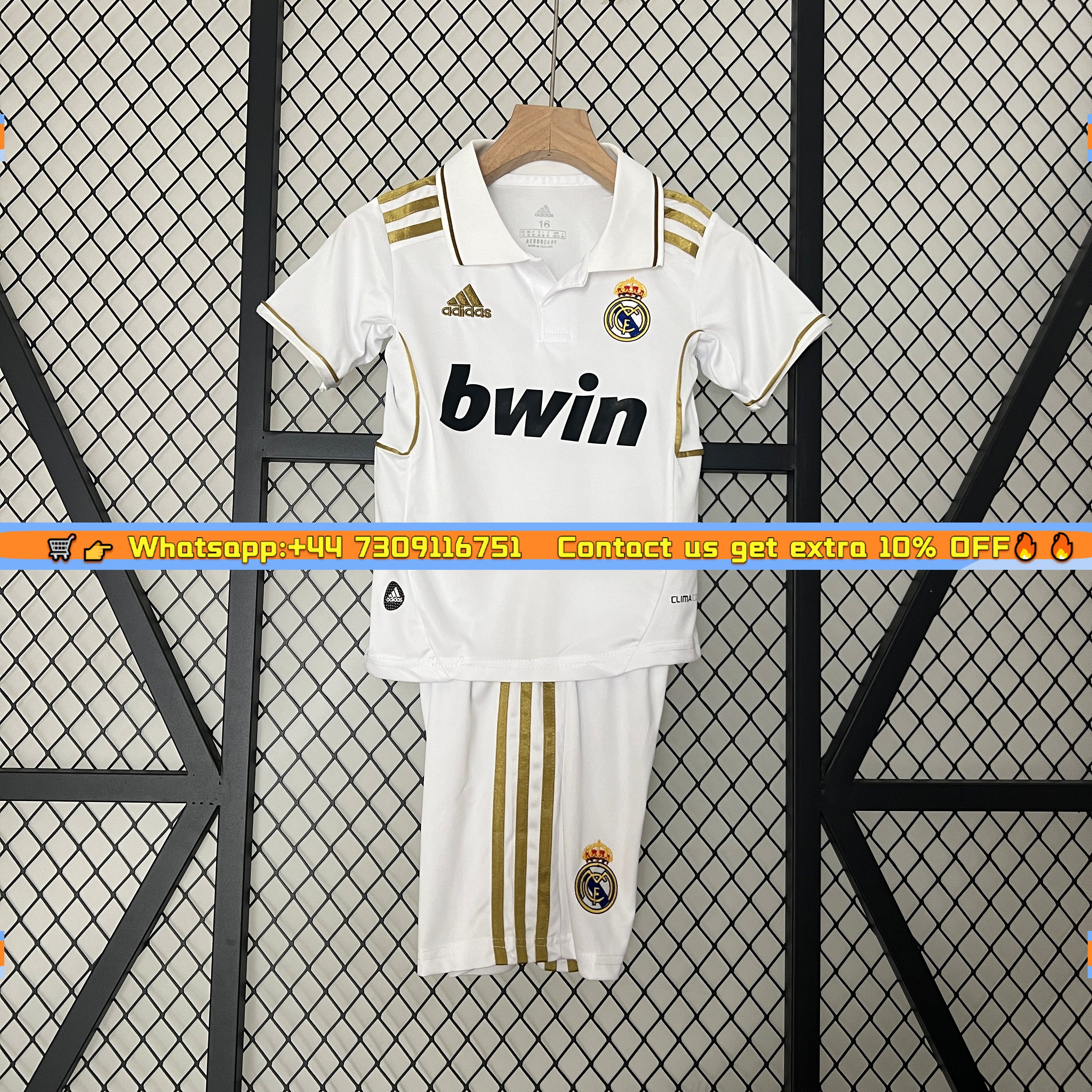 Retro Real Madrid 11-12 Home Stadium Kids Kit