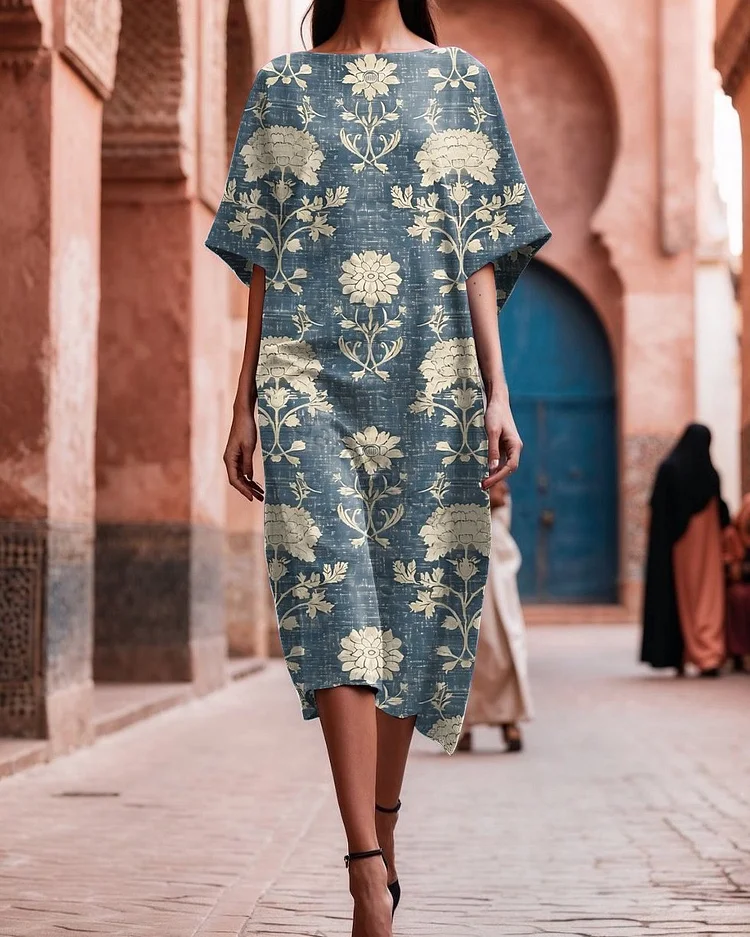 Women's Elegant Printed Loose Dress