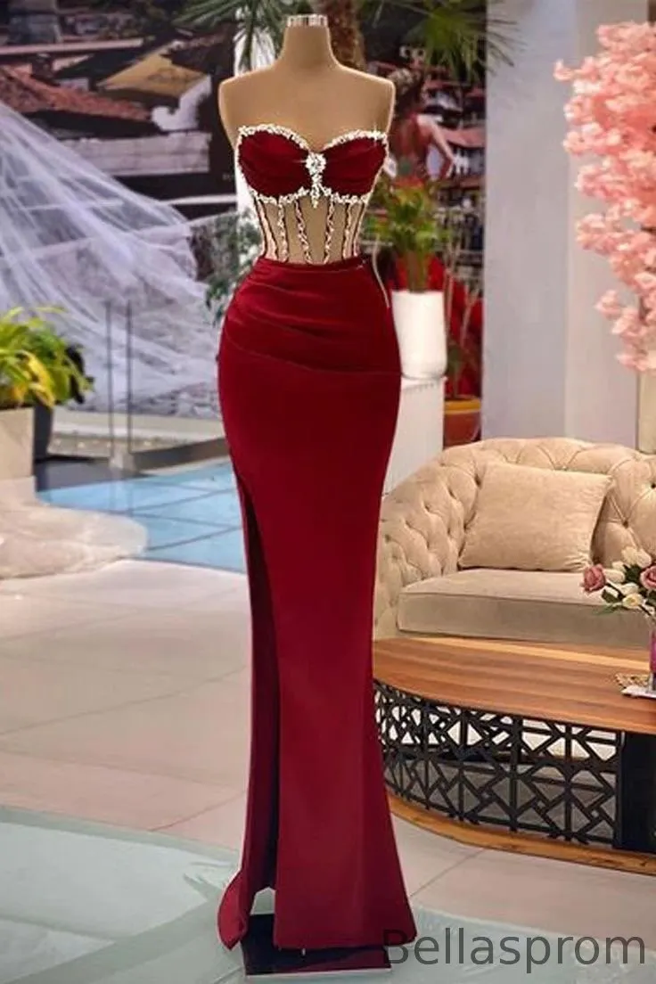 burgundy dress shoes men Floral Sequin Mermaid Prom Dresses Burgundy Backless Evening Gowns LP0 –  Viniodress