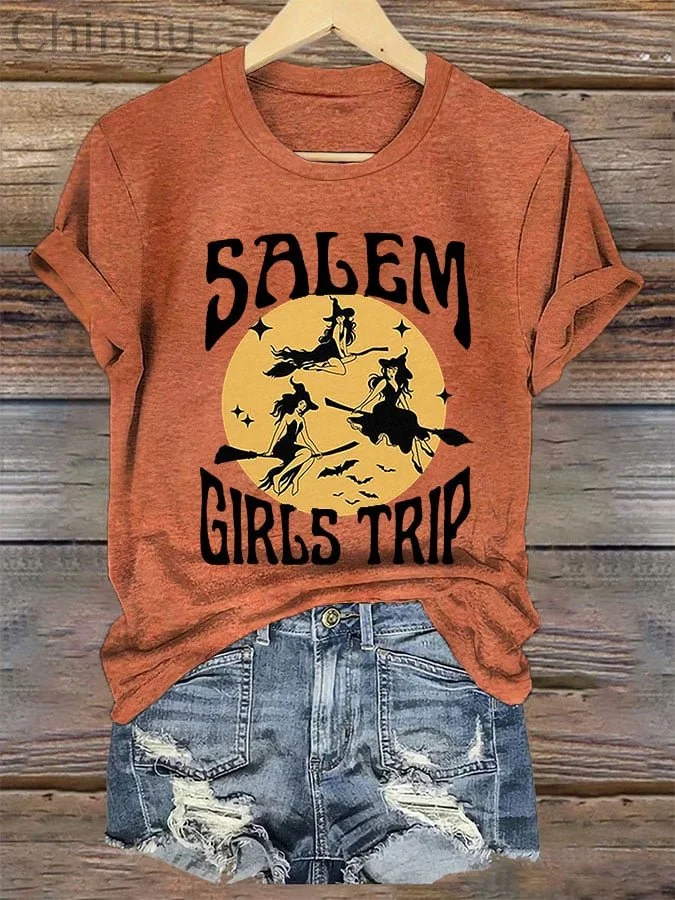 Women's Salem Girls Trip Printed T-Shirt 