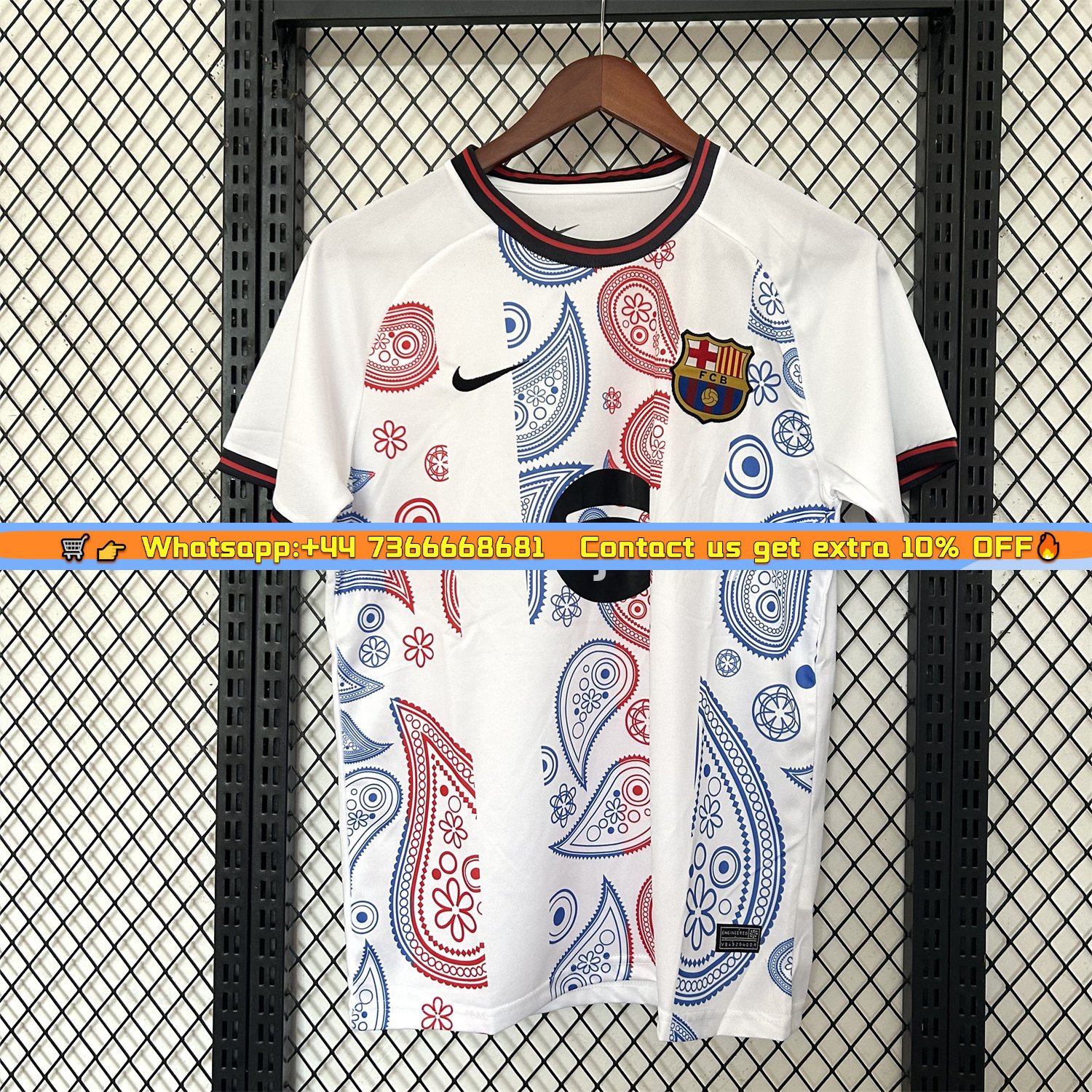 B.A.R.S.A 25-26 Paisley Patterns White Special Edition Jersey - Fans Version