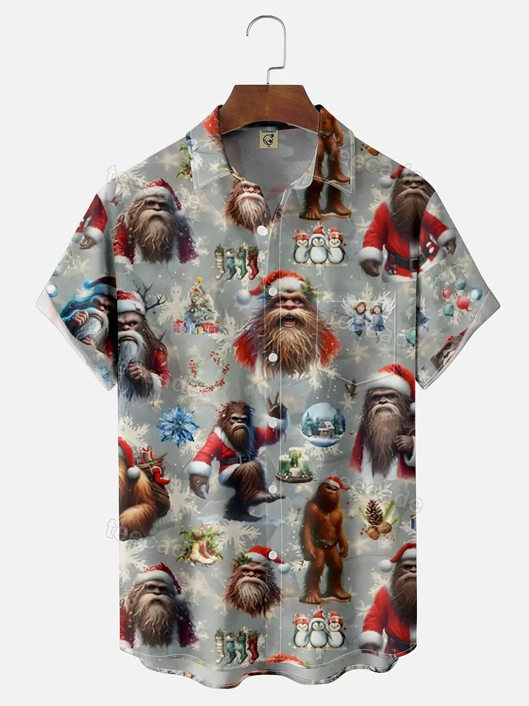 Teecade Teecade Christmas Bigfoot Art Print Shirt