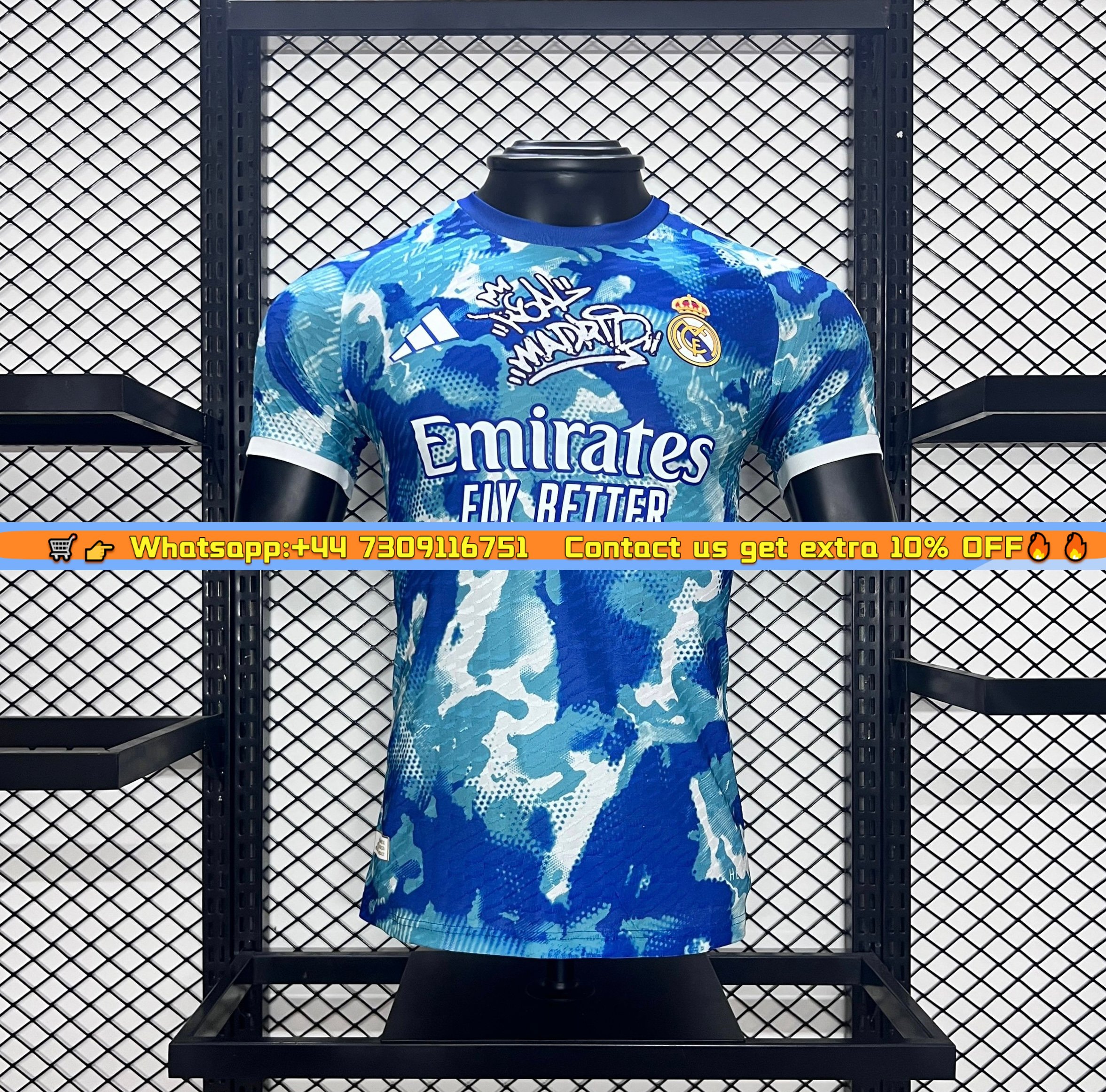 Real Madrid 24-25 Blue Watercolor Special Edition Jersey - Player Version