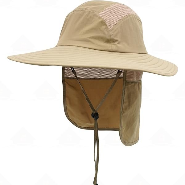 Home Prefer Mens UPF 50+ Sun Protection Cap Wide Brim Fishing Hat with Neck Flap Sun Hat for Men Women