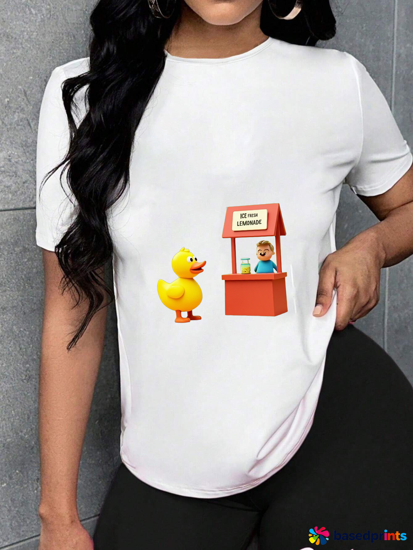 Emoji T-Shirt Funny Duck Lemonade Stand Tee