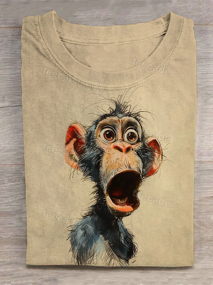 Teecade Teecade Surprised Monkey T-shirt