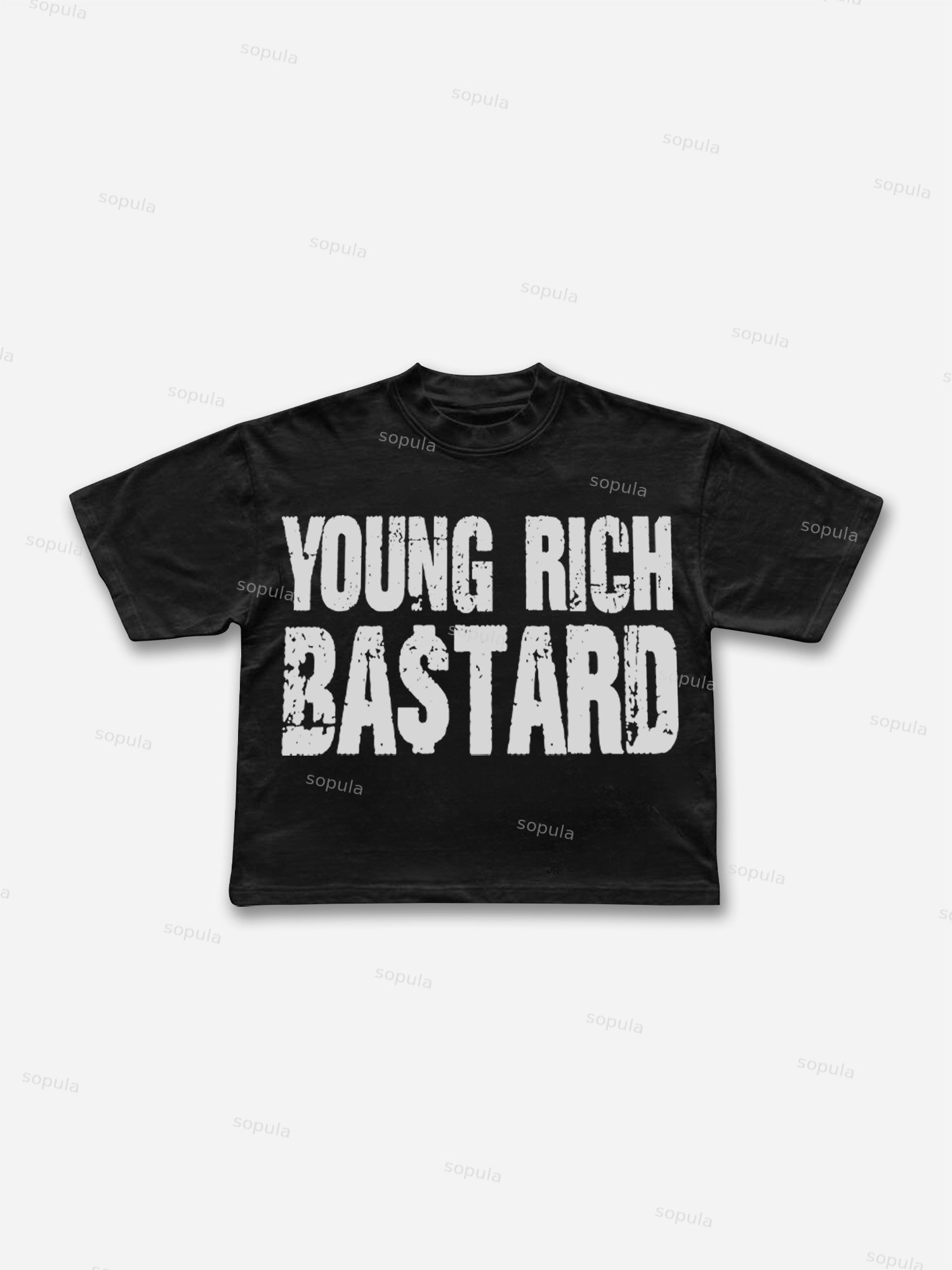 Young Rich Bastard Old Vintage Graphic Cropped T-shirt