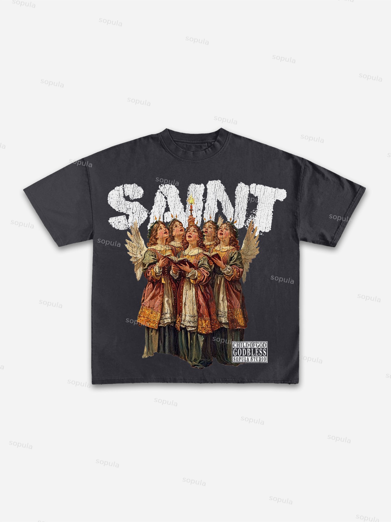 Sopula Saint Graphic Child Of God Print Cotton T-shirt