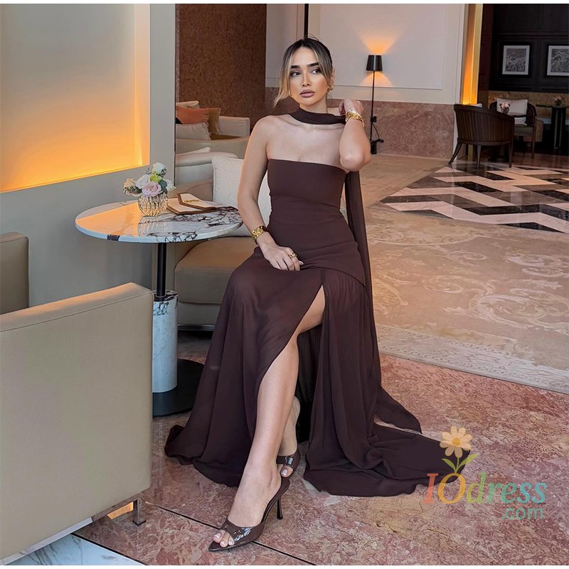 IO Dress Elegant Strapless Long Dress Women Sexy Patchwork Mesh Sleeveless Sacrf Vestidos Female 2025 Spring Split Evening Dresses Lady