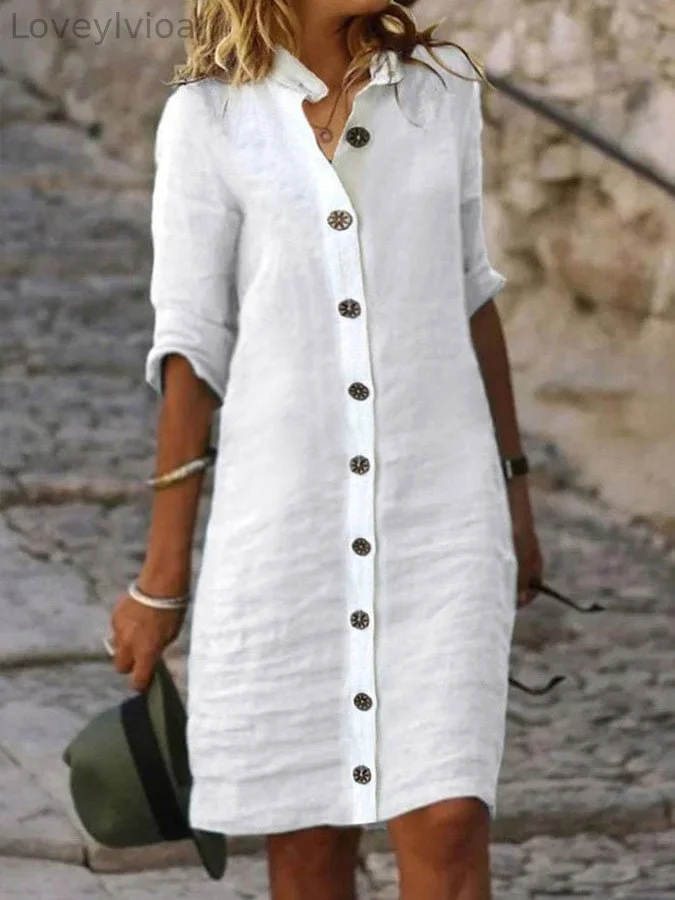 Women's Breasted Casual Resort Dress