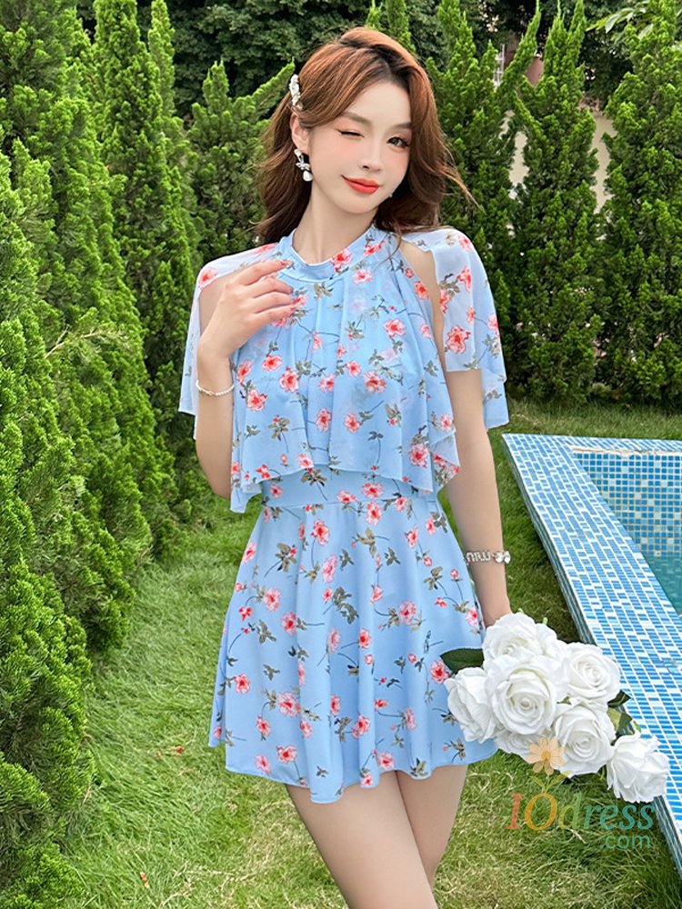 IO Dress Conservative Korean Swimsuit With Short One Piece Womens Bathing Suits Swim Skirt Dress Swimwear Large Size Spring Clothes