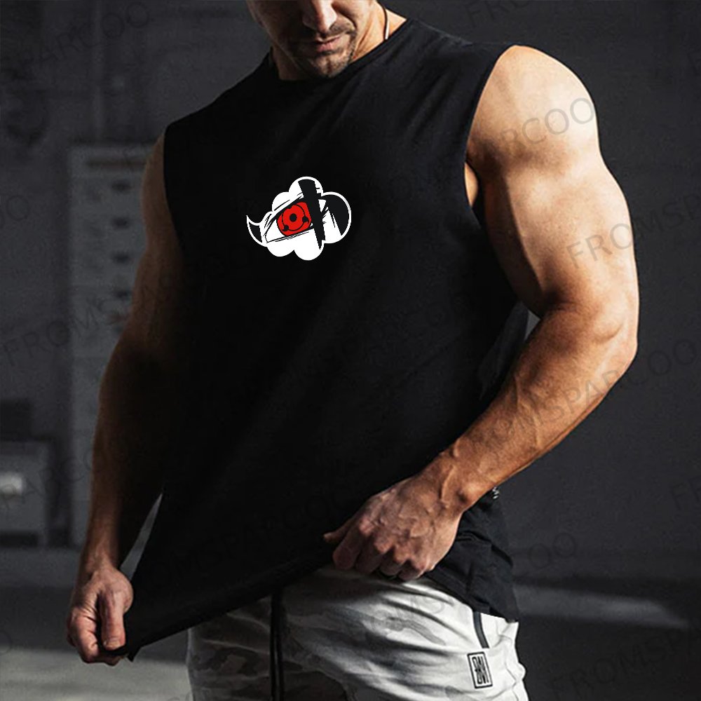 Casual Anime Print Fitness Tank Top