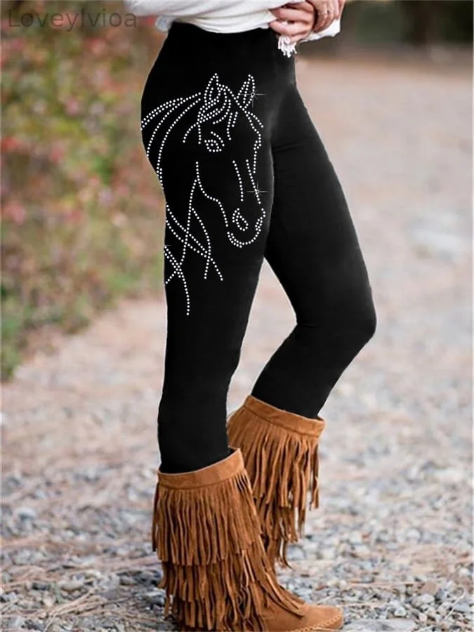 Western Print Skinny Stretch Leggings