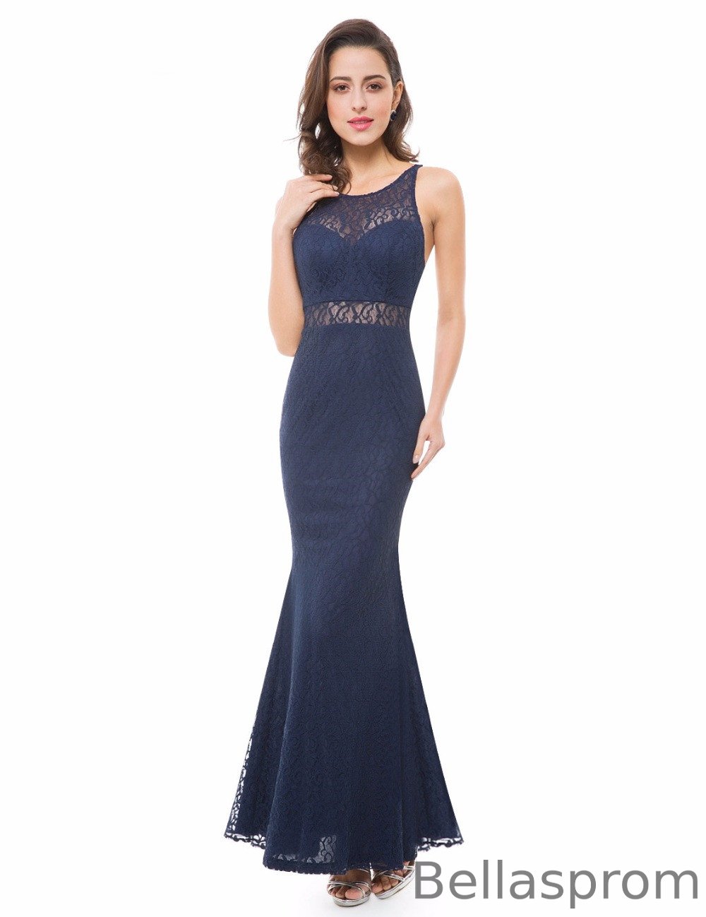 Bellasprom Navy Dresses Mermaid Long Evening Party Gowns Lace Bellasprom