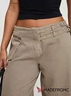 Paltrow Mid Rise Wide Leg Cargo Jeans Washed Brown