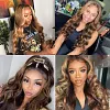 Brown Mixed Gold Long Wave Wig