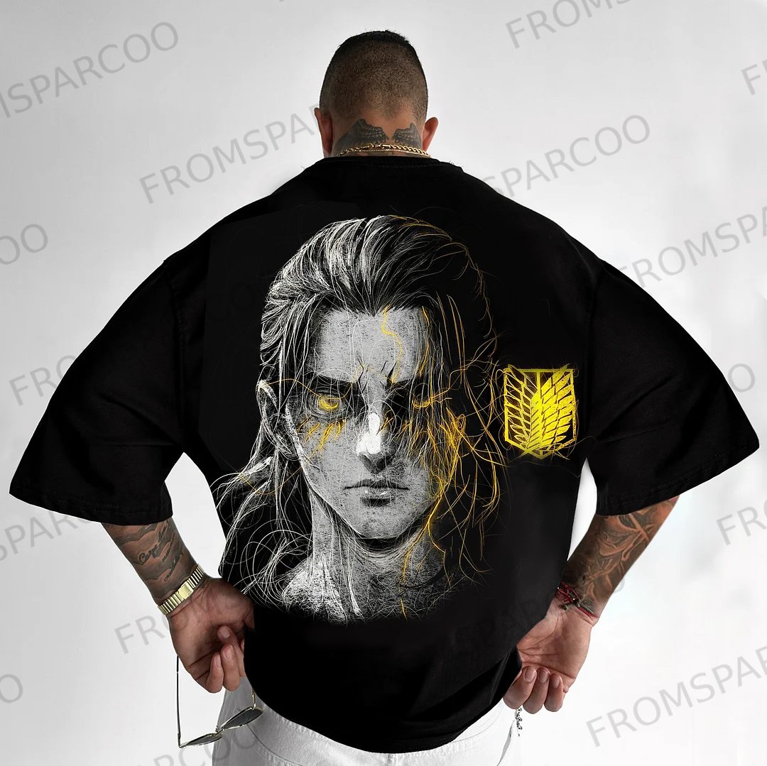 Unisex Casual Attack On Titan Printed T-shirt