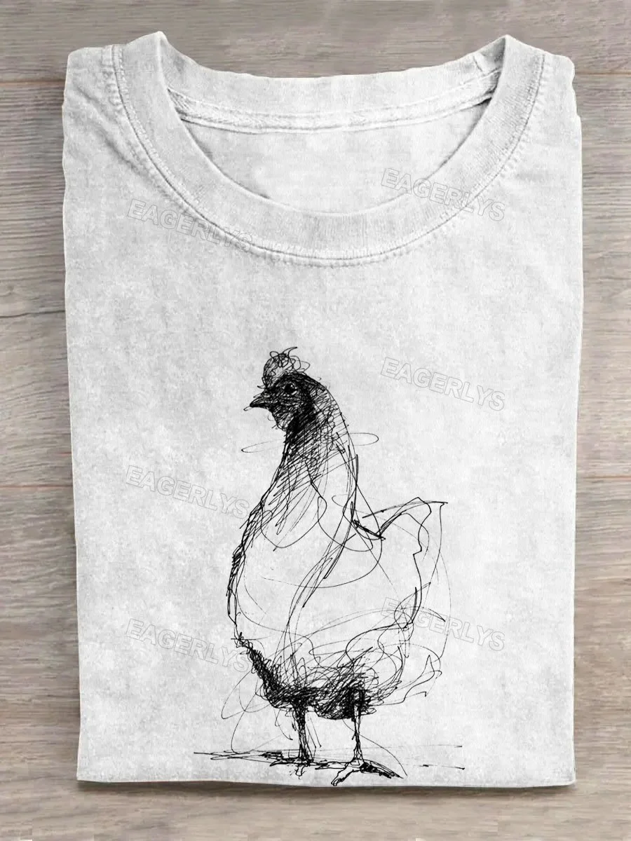 Eagerlys The Line Chicken T-shirt Eagerlys
