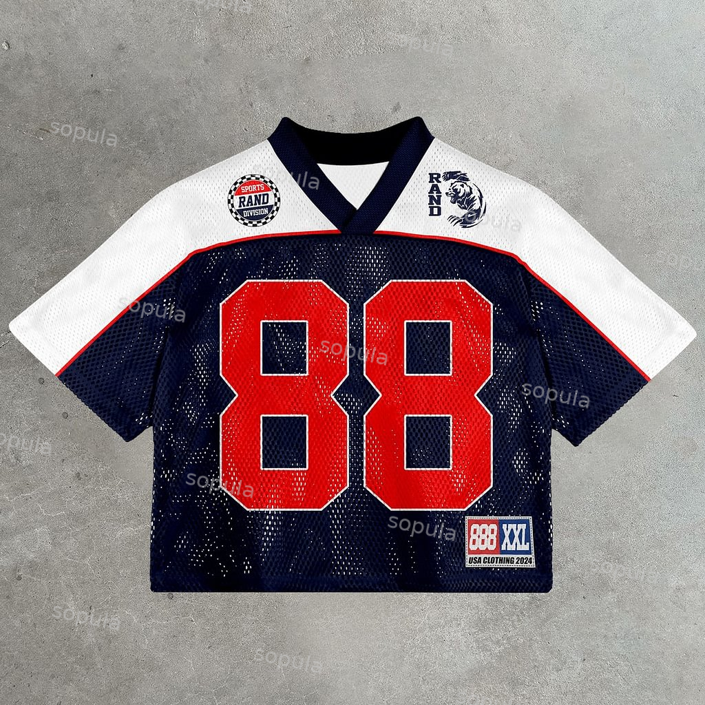Sopula Vintage Grizzlies 88 Graphics Printed Football V-neck T-Shirt - Sopula｜Premium Graphic Tees & Graphic Clothing