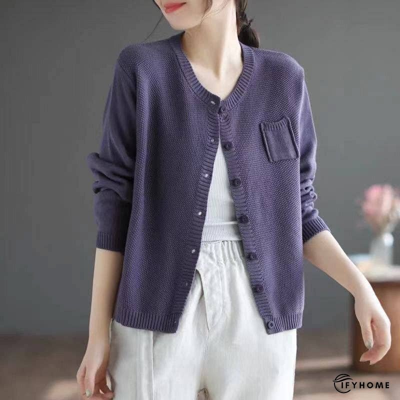 Vintage Loose Round Neck Cardigan Sweater | IFYHOME