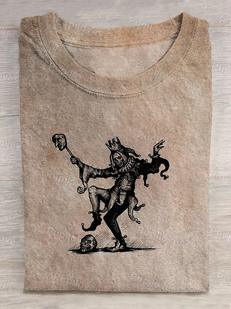 Pupiloves Pupiloves  Last Years Clown  Art Print Round Neck T-shirt