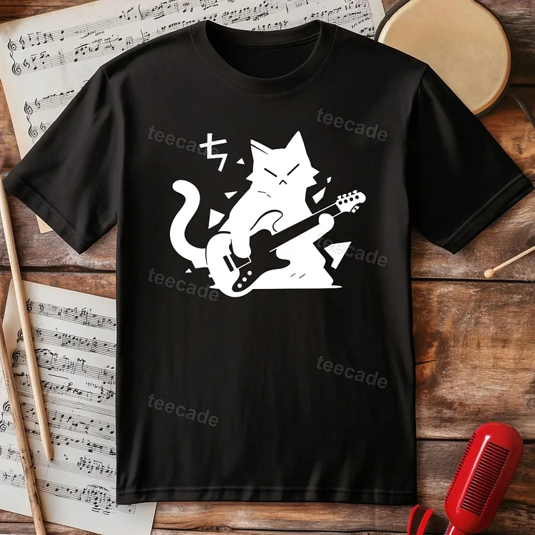 Teecade Cat Guitar T-shirt