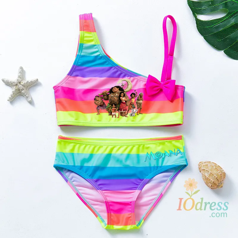 IO Dress Moana Girls Swimwear Tankini Swimsuits Summer Beachwear Children Bathing Suits Two-pieces Fashion Kid Bikini Swimsuits IO Dress