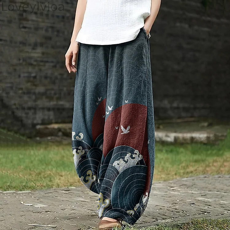 Women'S Japanese Art Loose Casual Pants