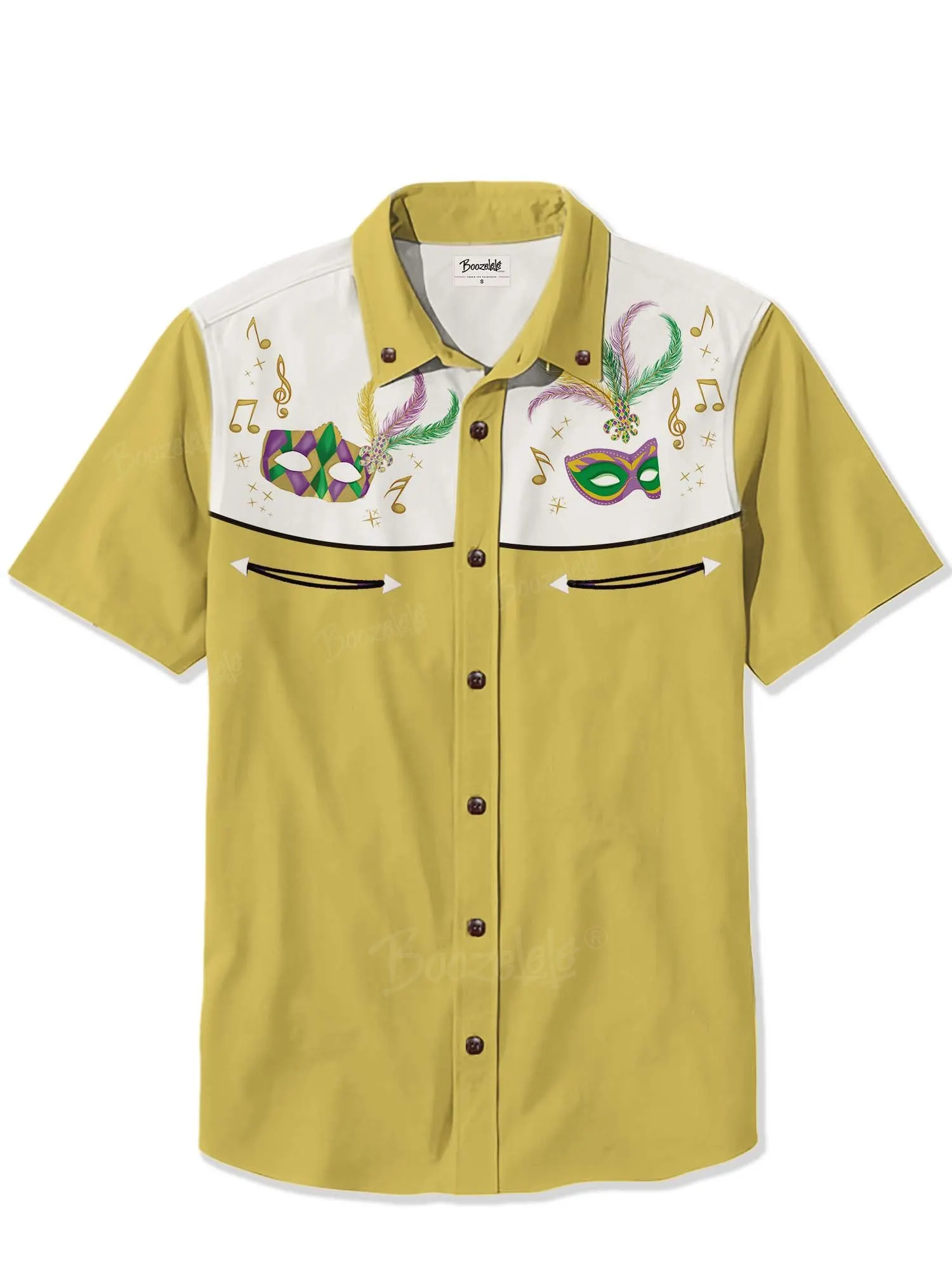 【Emily Sunday X Boozelele】Mardi Gras Crowns And Masks - 100% Cotton Shirt